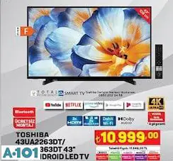 TOSHİBA 43LL2C63DT 43 FULL HD SMART LED TV AKILLI TELEVİZYON